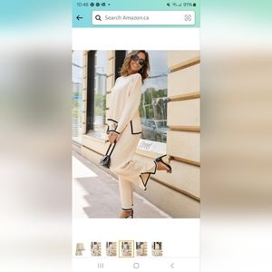 Matching set.  Beige/tan colour,  size large but suits a medium. Knit.